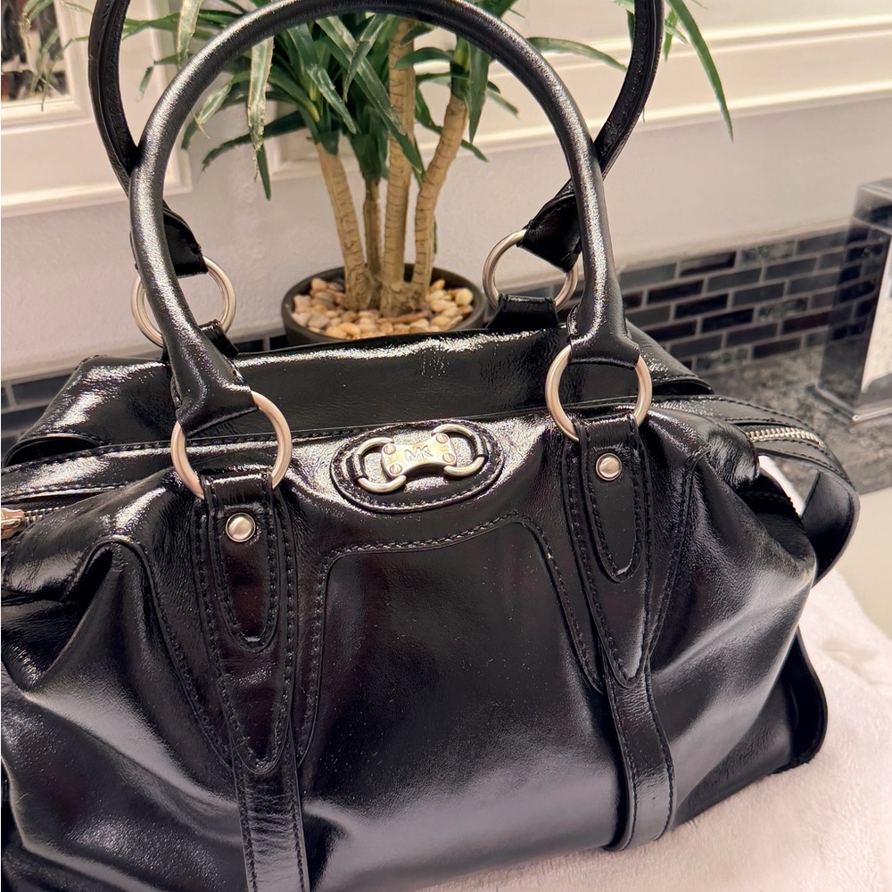 Michael Kors Shiny Black Satchel